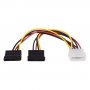 Переходник GoPower Molex (F) - 2Sata (M) 0.2 м, PVC RoHS