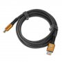 Кабель GoPower HDMI (M) - HDMI (M) Ultra High Speed 2.0 м, ver.2.1 8K 60Hz серый нейлон (в пакете)