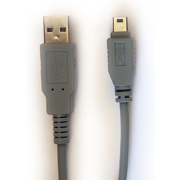 Кабель (К-630) USB 2.0 A--> mini B 5P 3.0 m  серый в пакете