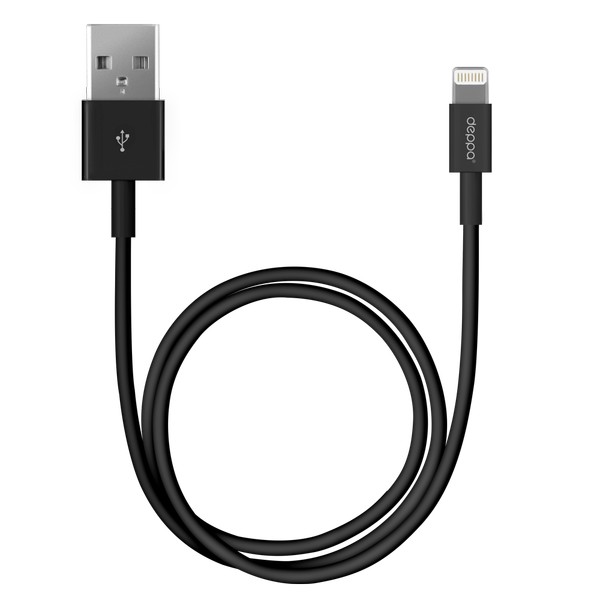 Кабель USB - 8-pin Deppa, 2 м, чёрный