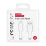Кабель USB - 8-pin Prime Line, 1.2 м, плоский, белый