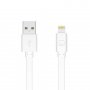 Кабель USB - 8-pin Prime Line, 1.2 м, плоский, белый
