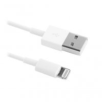 Кабель USB - 8-pin BLAST BMC-210, белый пластик штекер, 1 м,  круглый белый ПВХ