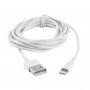 Кабель USB - 8-pin BLAST BMC-210, белый пластик штекер, 1 м,  круглый белый ПВХ