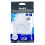 Кабель USB - 8-pin BLAST BMC-210, белый пластик штекер, 1 м,  круглый белый ПВХ