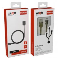 Кабель USB - 8-pin IRON Selection Premium PM-01i, 1 А, чёрный, коробка