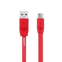 Кабель USB - 8-pin REMAX FULL SPEED RC-001i, красный пластик штекер, 1м, плоский красный ПВХ