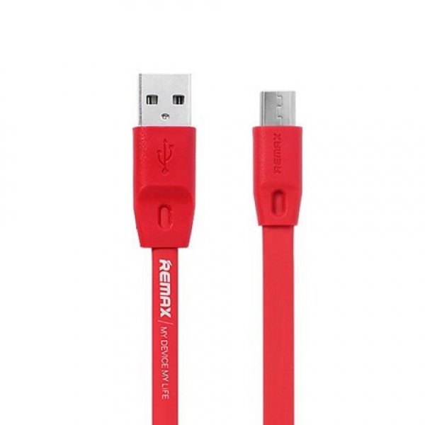 Кабель USB - 8-pin REMAX FULL SPEED RC-001i, красный пластик штекер, 1м, плоский красный ПВХ