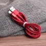 Кабель USB - 8-pin Hoco U47, индикатор, чёрный металл штекер, 1.2 м, круглый чёрный ткань, 2.4 A