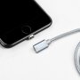 Кабель USB - 8-pin Hoco U40A, магнитный, серый металл штекер, 1 м, круглый серый нейлон