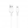 Кабель USB - 8-pin Hoco X20, белый пластик штекер, 3 м, круглый белый ПВХ