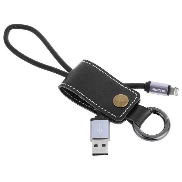Кабель USB - 8-pin REMAX RC-034i, брелок, чёрный