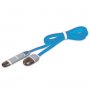 Кабель USB - 8-pin/micro Ritmix RCC-200 голубой пластик штекер, 1м, плоский чёрный ПВХ с колпачками