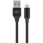 Кабель USB - 8-pin Axxa, USB 2.0, 2.0 A, 1.0 м, нейлон, чёрный