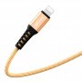 Кабель USB - 8-pin GFPoWeR 02L, 1м, 2.4A, золотой нейлон (200.800)