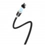 Кабель USB - 8-pin GFPoWeR MAG09L, магнитный, 1м, 2.4A, чёрный нейлон (200.800)