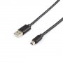 Кабель USB - mini-USB ATcom AT3793, чёрный пластик штекер, 0,8 м, круглый чёрный ПВХ