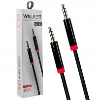 Кабель AUX (3.5x3.5 мм) 4-pin чёрный нейлон, 1м, WALKER WCA-530