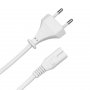 Кабель питания CEE 7/16 C- IEC C7 (1.5м) Dialog CP-0115, белый в пакете