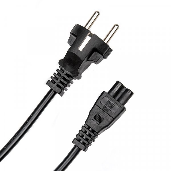 Кабель питания CEE 7/7 EF- IEC C5 (1.5м) Dialog CP-0215, чёрный в обвязке