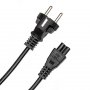 Кабель питания CEE 7/7 EF- IEC C5 (1.5м) Dialog CP-0215, чёрный в обвязке