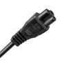 Кабель питания CEE 7/7 EF- IEC C5 (1.5м) Dialog CP-0215, чёрный в обвязке