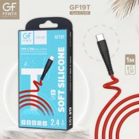 Кабель USB - Type-C GFPoWeR 19T, 1м, 2.4A, красный силикон (120.480)