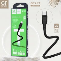 Кабель USB - Type-C GFPoWeR 23T, 2м, 2.1A, чёрный ПВХ (200.800)