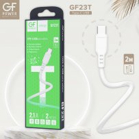 Кабель USB - Type-C GFPoWeR 23T, 2м, 2.1A, белый ПВХ (200.800)