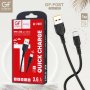 Кабель USB - Type-C GFPoWeR F08T, 1м, 3.6A, чёрный ПВХ (120.480)