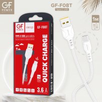 Кабель USB - Type-C GFPoWeR F08T, 1м, 3.6A, белый ПВХ (120.480)