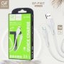 Кабель USB - Type-C GFPoWeR F16T, индикация, 1м, 3.6A, белый ПВХ (120.480)