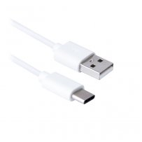 Кабель USB - Type-C BLAST BMC-410, USB 3.1, белый пластик штекер, 1 м, круглый белый ПВХ