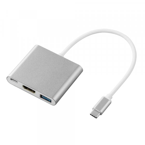 Конвертер Perfeo USB Type-C - HDMI+Type-C+USB, (PF-Type-C-11)