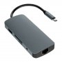 Конвертер Perfeo USB Type-C - Type-C + Ethernet + HDMI + AUX + 3xUSB + SD + TF, (PF-Type-C-23)
