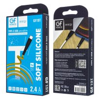 Кабель USB - Type-C GFPoWeR 19T, 1м, 2.4A, жёлтый силикон (120.480)