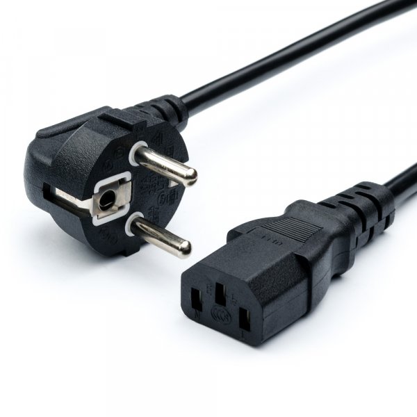 Кабель питания GoPower CEE 7/7- IEC 320 C14 (0.75 мм) 1.2 м, чёрный [для компьютера]
