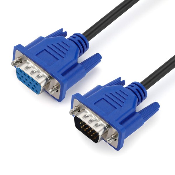 Кабель GoPower VGA (M)-VGA (F) 3м ПВХ черный Premium Zip-Lock c подвесом