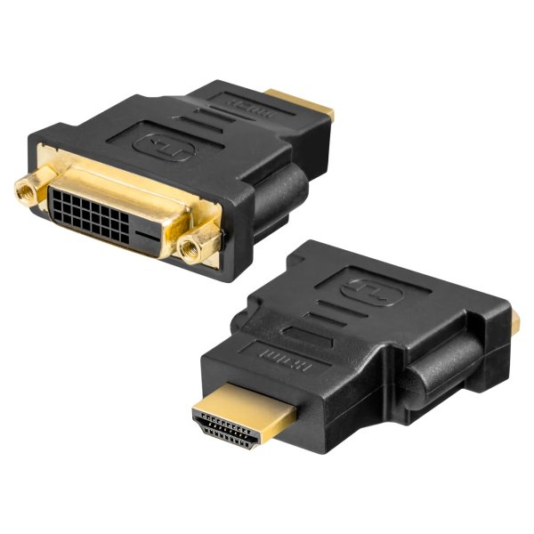 Переходник HDMI (M) - DVI-D (F), GoPower, Premium Zip-Lock c подвесом, чёрный
