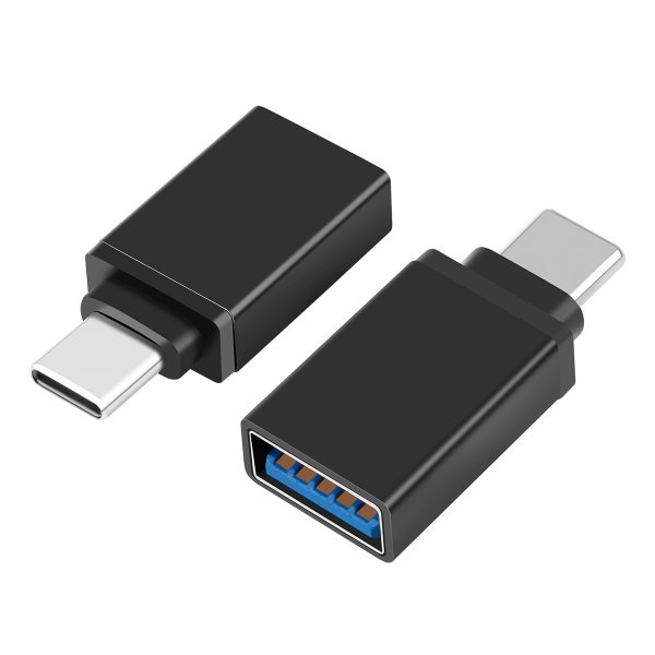 Переходник USB (F) - Type-C (M), GoPower, 2,0, Premium Zip-Lock c подвесом, чёрный