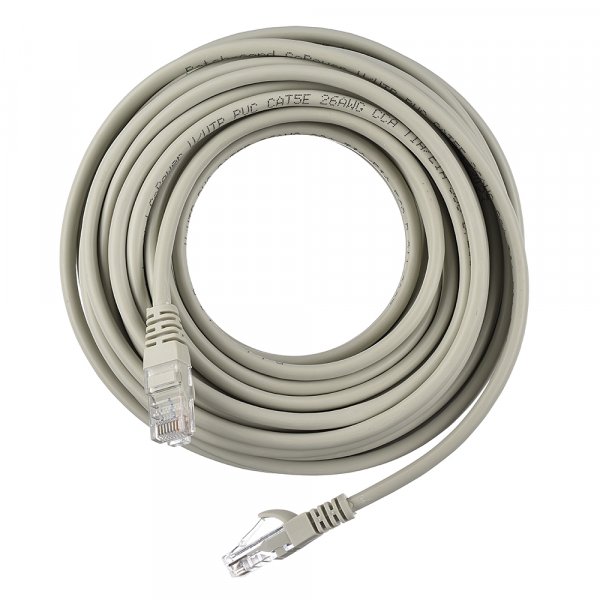 Патч-корд GoPower RJ-45 (m)-RJ-45 (m) 10.0м кат.5е ПВХ 26AWG CCA серый в пакете