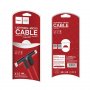 Кабель USB - 8-pin/micro-USB чёрн/красн. пластик штекер угловой, 1.2 м, круглый красн силикон Hoco X12