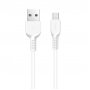 Кабель USB - micro-USB Hoco X20, белый пластик штекер, 2м, круглый белый ПВХ