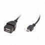 Кабель (RCC-010) Ritmix USB 2.0 A розетка - Micro USB вилка (OTG), длина 0,15 м.
