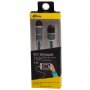 Кабель USB - 8-pin/micro Ritmix RCC-200 серый пластик штекер, 1м, плоский чёрный ПВХ с колпачками