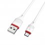 Кабель USB - micro-USB GFPoWeR 17M, 1м, 2.4A, белый ПВХ (648)