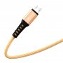 Кабель USB - micro-USB GFPoWeR 02M, 1м, 2.4A, золотистый нейлон (200.800)