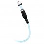 Кабель USB - micro-USB GFPoWeR MAG18M, магнитный, 1м, 2.4A, зелёный ПВХ (200.800)