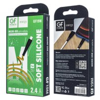 Кабель USB - micro-USB GFPoWeR 19M, 1м, 2.4A, жёлтый силикон (120.480)