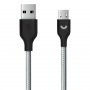 Кабель USB - micro-USB Prime Line, 1.2м, нейлон, серый